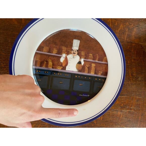 Set of 6 Guy Buffet Williams Sonoma LES GARCONS Waiters Dinner Plates Japan 11” - Picture 12 of 12